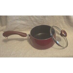 Paula Deen Collection Porcelain Nonstick Cookware Red Speckled 2 Quart Saucepan